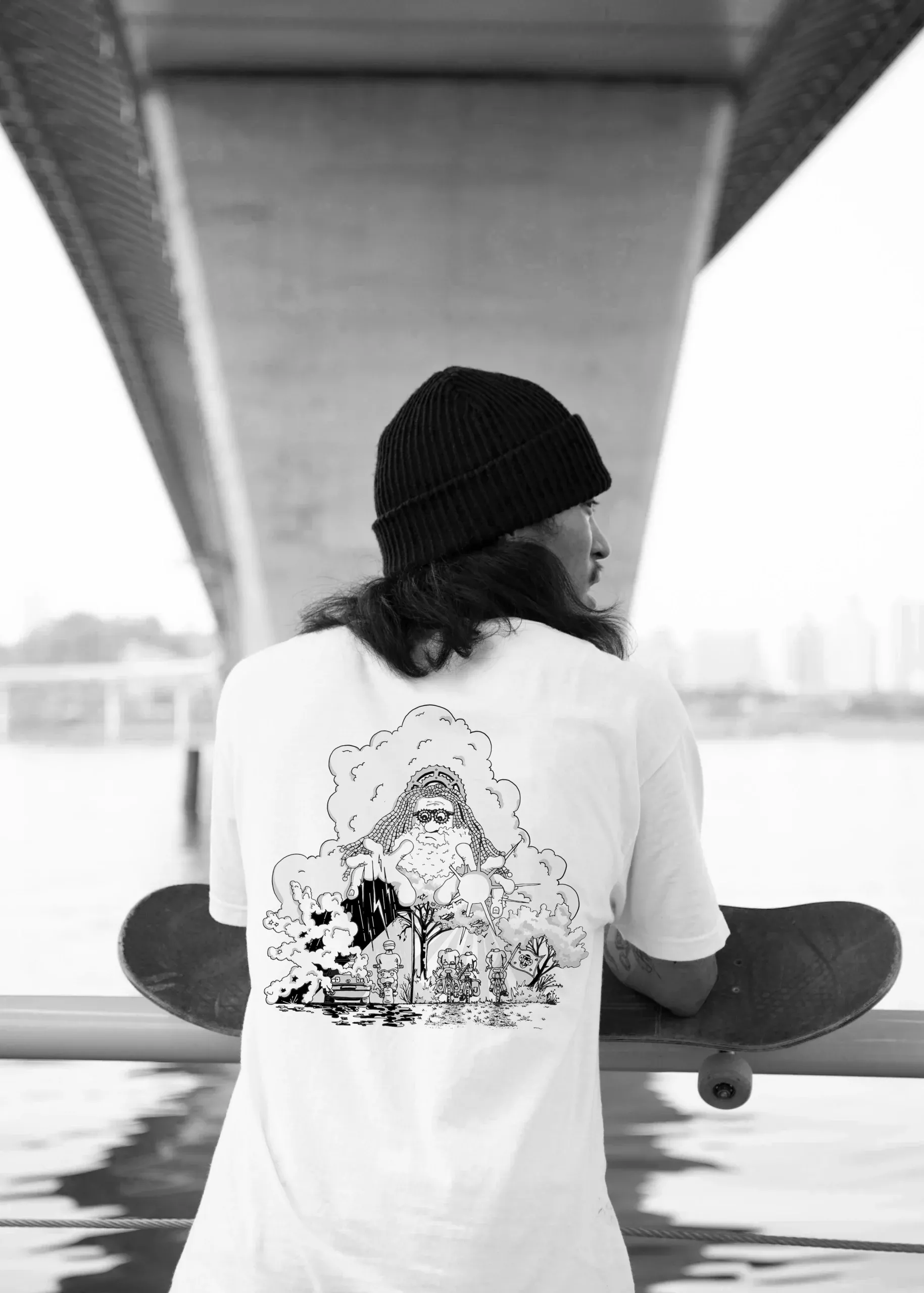 Cyclo, dieu des sacochards, dessiné sur t-shirt pour la cyclo sauvage